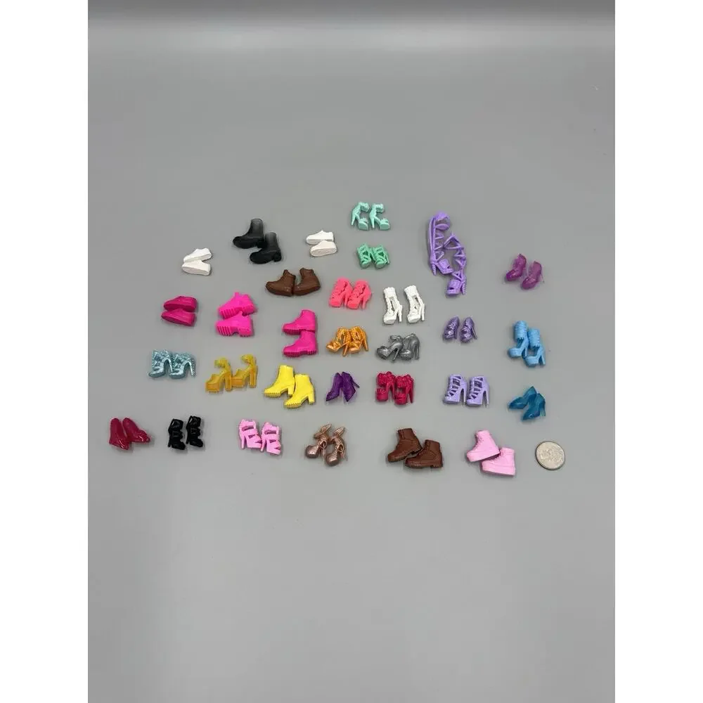 Fashion Doll Shoes Boots Sneakers Heels Assorted Lot Of 30 Pairs